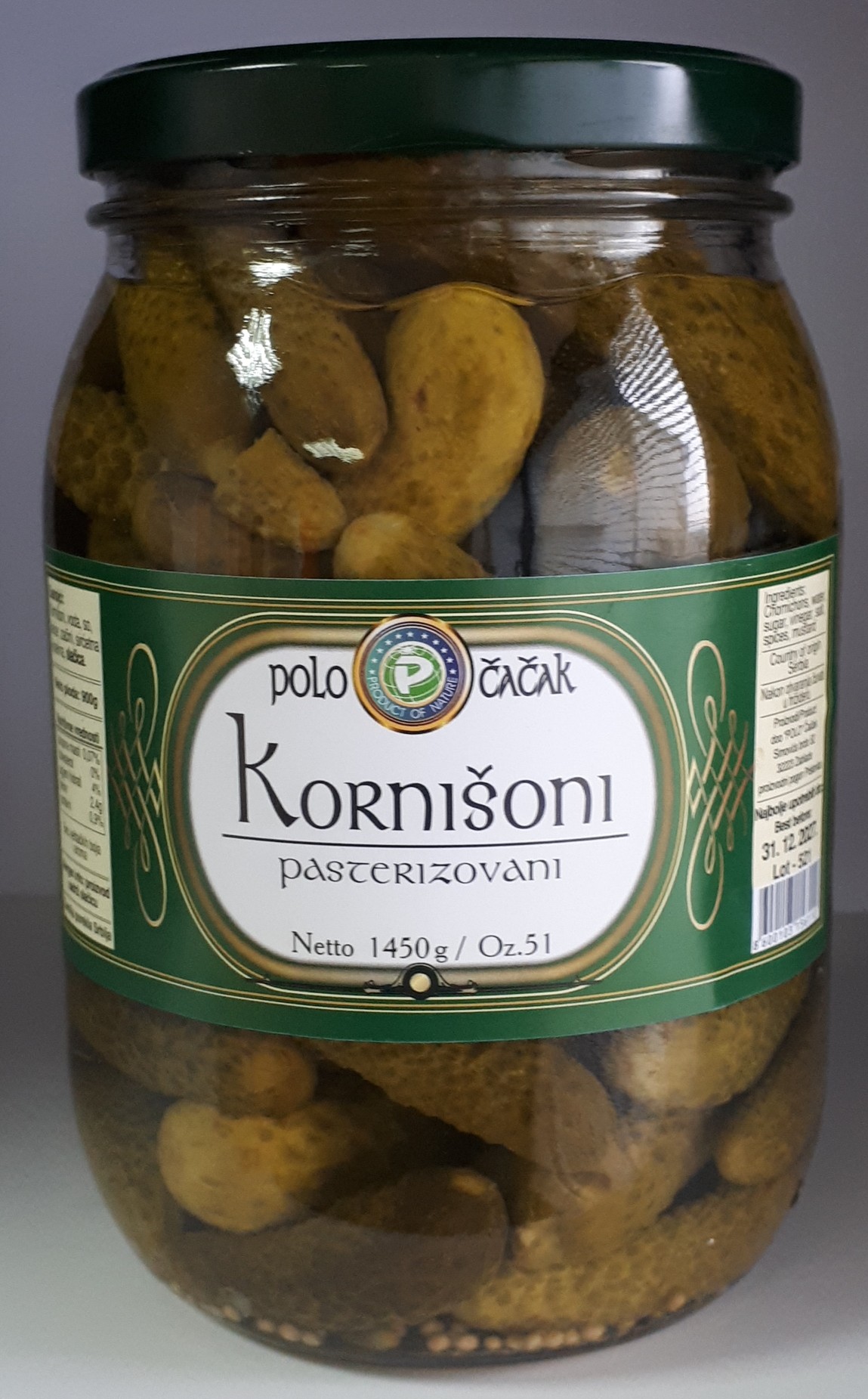 43. KORNIŠONI PASTERIZOVANI-1.450 kg